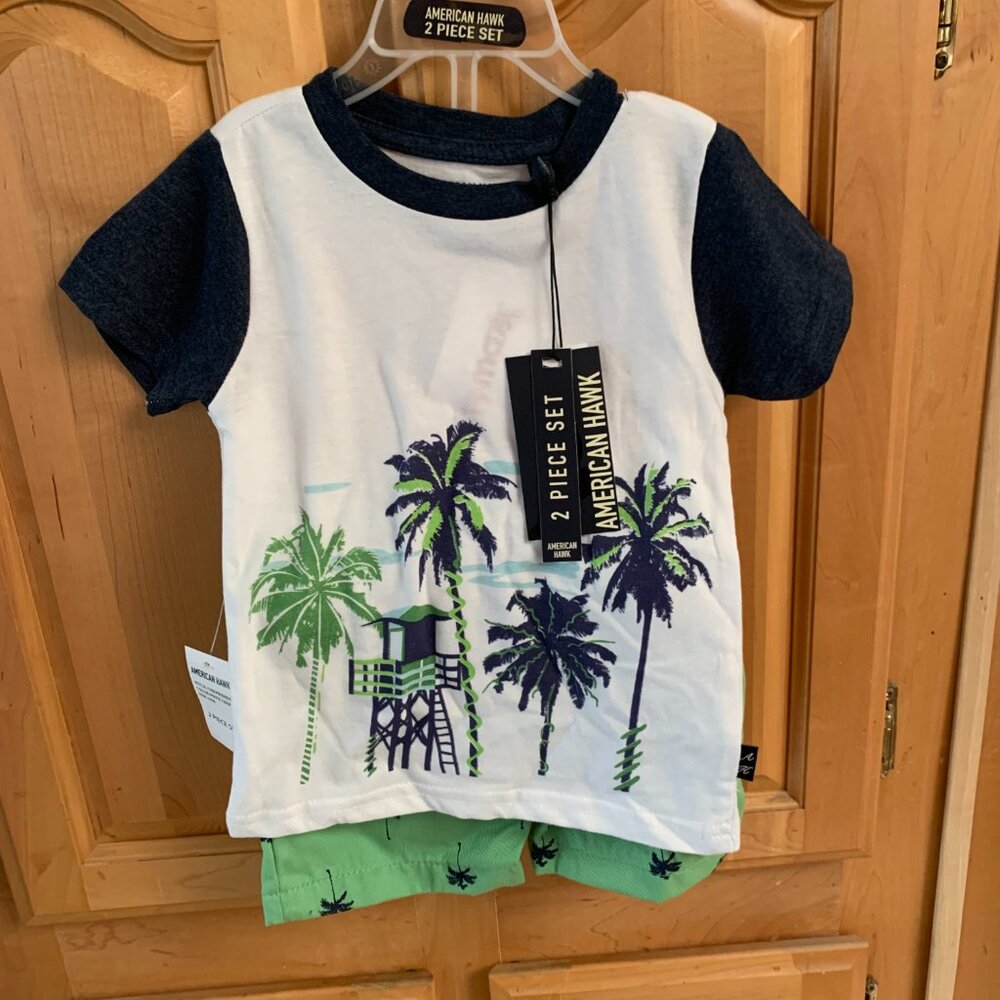 NEW American Hawk 2-pc T-shirt and Shorts Set 18 month